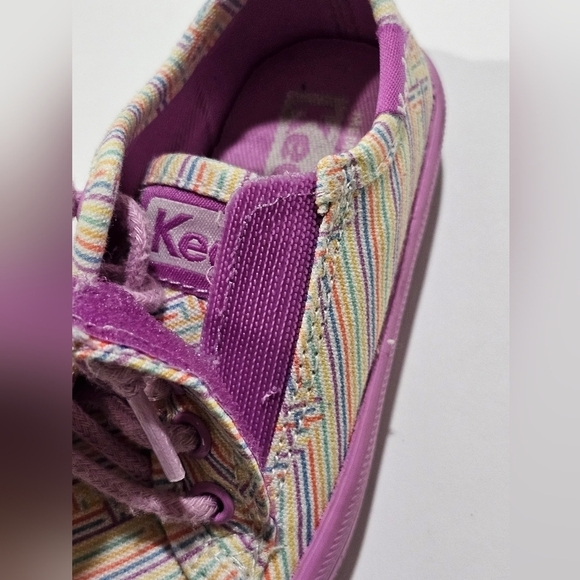 Keds Infant Kickstart Baby Girl Purple Colorful Stripe Sneakers Size 5 M - Picture 9 of 9